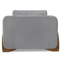 Poltrona Para Sala Base De Madeira Izzy S06 Linho Cinza - Mpozenato - 6