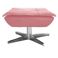 Kit 2 Puffs Decorativos Sala De Estar Giratória Cromada Opla Suede Rose - Ibiza - 2