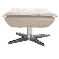 Kit 2 Puffs Decorativos Sala De Estar Giratória Cromada Opla Suede Bege - Ibiza - 2