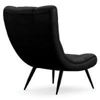 Kit 2 Poltronas Decorativas Sala De Estar Com Almofada E Pés Palito Lord Facto Dunas Preto - Ibiza - 9