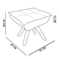 Kit 2 Poltronas Decorativas Base Giratória Giromad Com Puff Opla Suede Grafite - Ibiza - 5