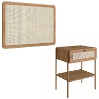 Cabeceira Solteiro 90cm E Mesa 1 Gaveta Arlo A10 Hanover-dourado - Mpozenato - 1