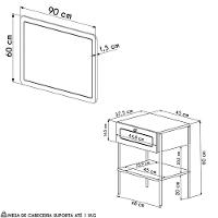 Cabeceira Solteiro 90cm E Mesa 1 Gaveta Arlo A10 Hanover-dourado - Mpozenato - 5