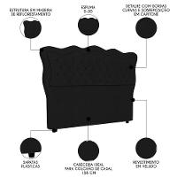 Cabeceira Casal Queen Cama Box 160cm Oregon I02 Veludo Preto - Mpozenato