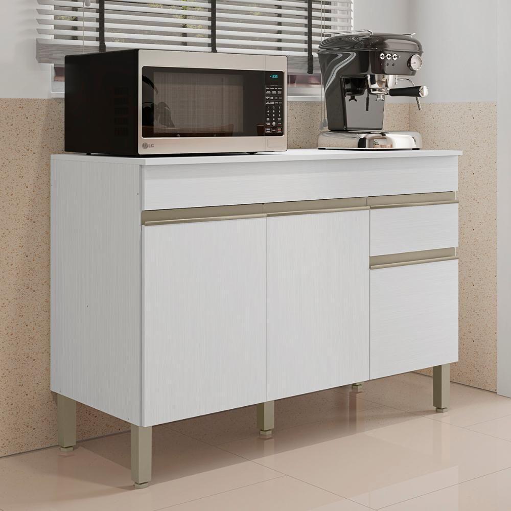 Balcão Com Tampo Cozinha Line 120 Cm Com 3 Portas E 1 Gaveta Supremo - 3