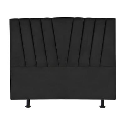 Cabeceira Estofada Cama Casal Queen Size 160 Cm Ariel Suede Preto