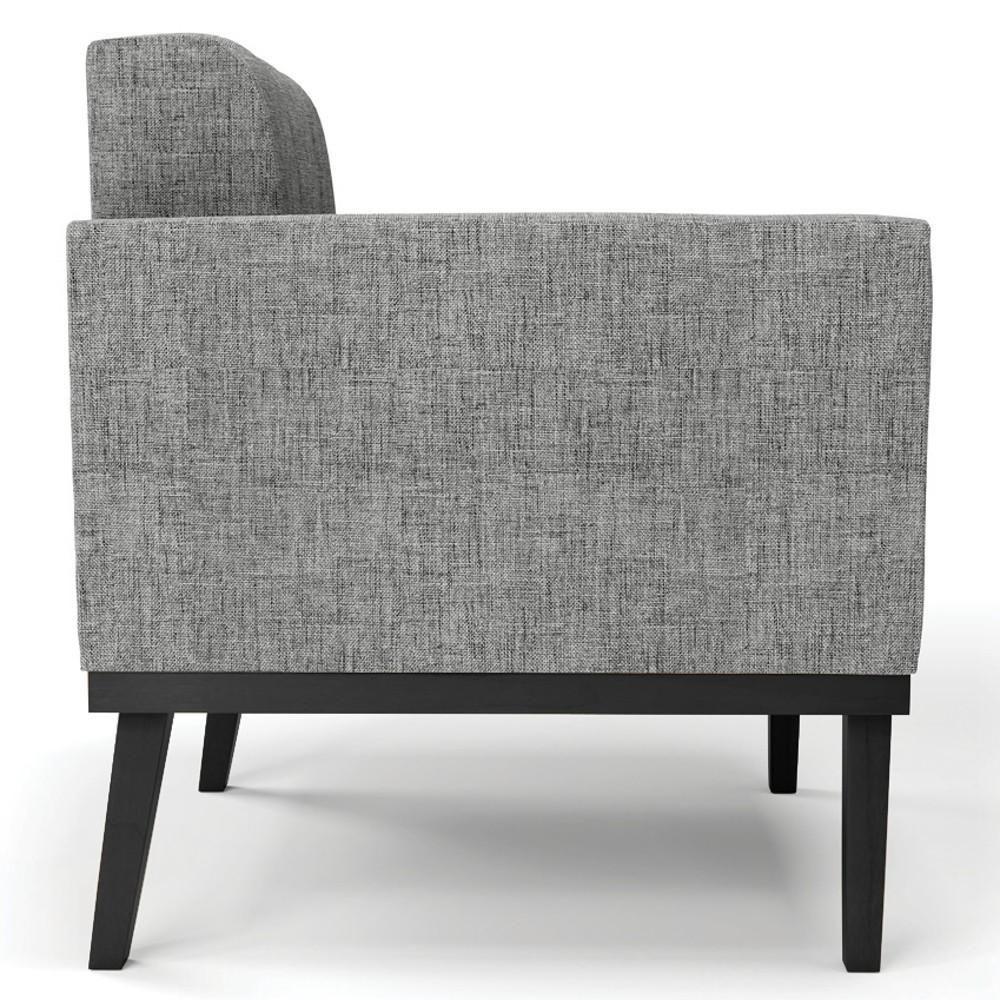 Poltrona Decorativa Base Madeira Preto Ana Linho Grafite - Ibiza - 8