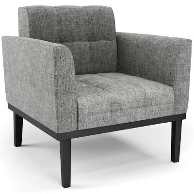 Poltrona Decorativa Ana Linho Grafite Preto Ibiza