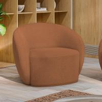 Poltrona Para Sala De Estar Orgânica Kit Com 2 Garbin K04 Bouclê Terracota - Mpozenato - 2