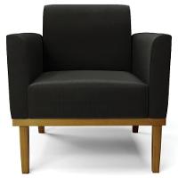 Sofá Namoradeira E 1 Poltrona Base Madeira Castanho Maressa Suede Preto - Ibiza - 8