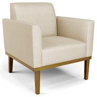 Sofá Namoradeira E 1 Poltrona Base Madeira Castanho Maressa Veludo Luxo Off White - Ibiza - 6