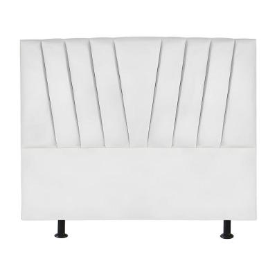 Cabeceira Estofada Cama Casal Queen Size 160 Cm Ariel Suede Branco