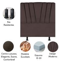 Cabeceira Estofada Cama Box King 195 Cm Ariel Corino Marrom
