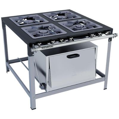 Fogão Industrial Stori Premium 4 Bocas 40x40 Com Forno M18 Metalmaq Fogão Baixa Pressão Pintado