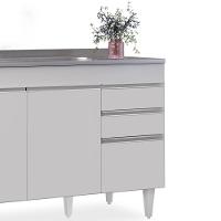 Balcão Gabinete Com Pia Inox 120cm Michigan Branco - Lumil - 5