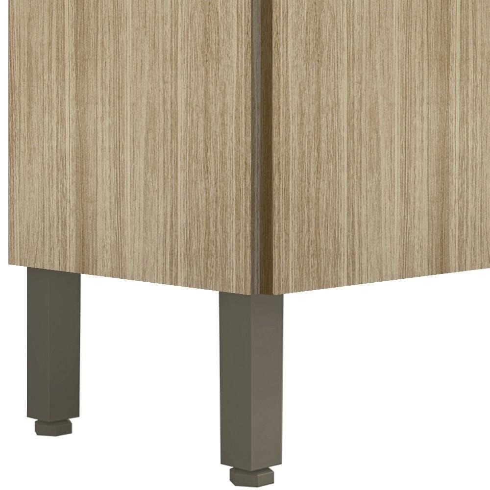 Balcão Gabinete Com Pia Inox 160cm Charm K02 Freijó - Mpozenato - 5