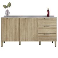 Balcão Gabinete Com Pia Inox 160cm Charm K02 Freijó - Mpozenato - 6