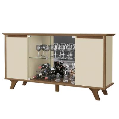 Balcão Buffet 4 Portas 3 Prateleiras Requinte F08 Freijó-off White - Mpozenato