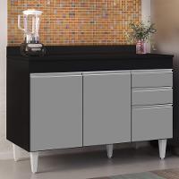 Balcão Gabinete Para Pia Com Tampo 120cm Michigan Pto-cinza - Lumil - 2