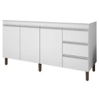 Balcão Gabinete Para Pia 160cm Sem Tampo 3 Portas Karen P14 Branco - Mpozenato - 1
