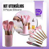 Conjunto Kit Premium De Utensílios De Silicone 8 Peças Rosa - 2