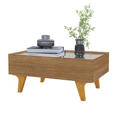 Mesa De Centro Sala Sena Com Tampo De Espelho E 1 Gaveta Cinamomo Cinamomo