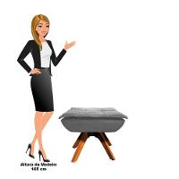 Kit 2 Puffs Decorativos Sala De Estar Giratória Giromad Opla Suede Grafite - Ibiza - 3