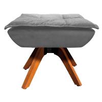 Kit 2 Puffs Decorativos Sala De Estar Giratória Giromad Opla Suede Grafite - Ibiza - 4