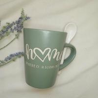 Caneca De Cerâmica Home Com Colher Verde - 2