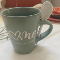 Caneca De Cerâmica Home Com Colher Verde - 4