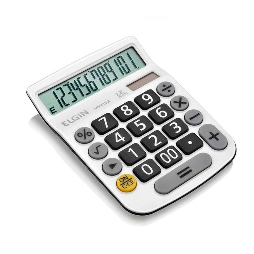 Calculadora Mesa Visor 12 Dig. Branca Mv-4132 Elgin - 1