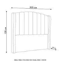 Cabeceira Casal King Cama Box 195cm Glenda I02 Linho Preto - Mpozenato