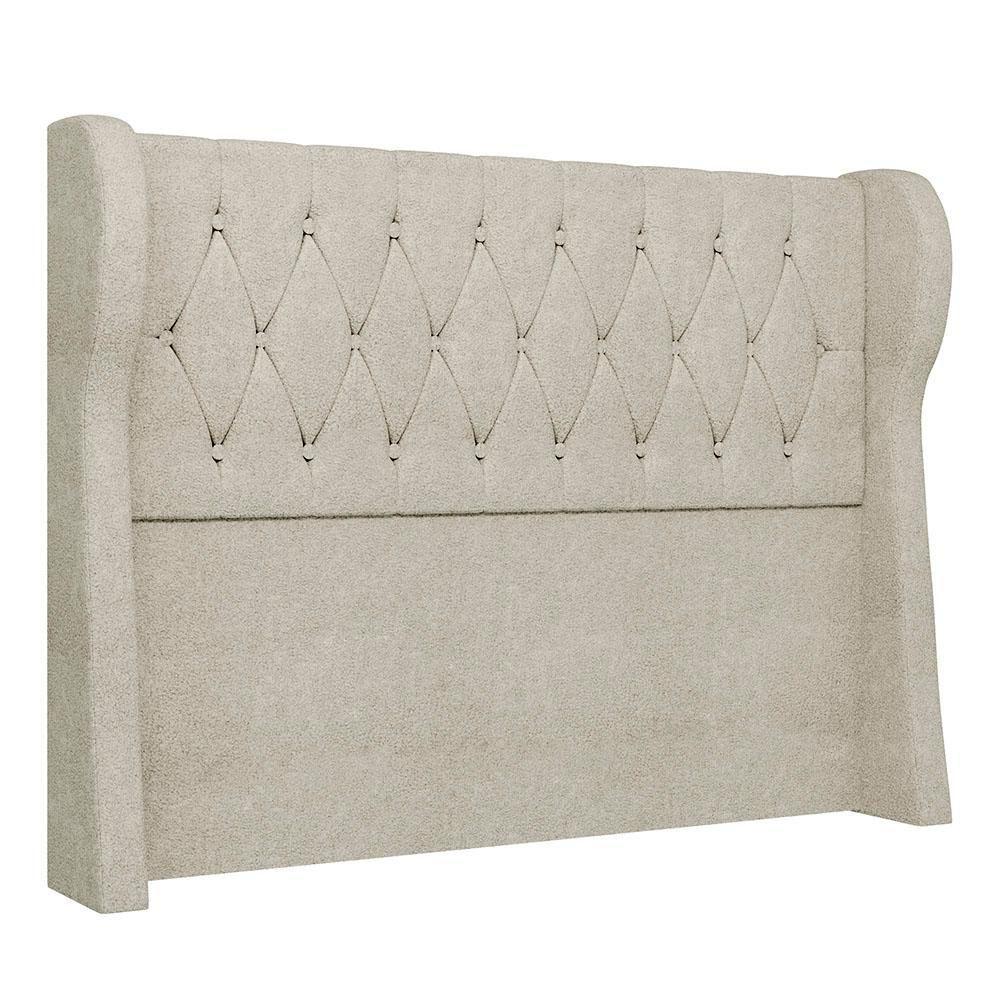 Cabeceira Casal Cama Box 140cm Malva I02 Bouclê Bege - Mpozenato - 1