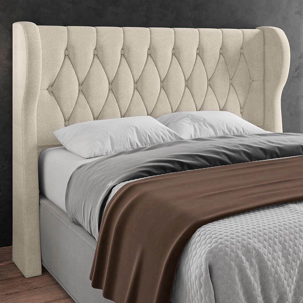 Cabeceira Casal Cama Box 140cm Malva I02 Bouclê Bege - Mpozenato - 2