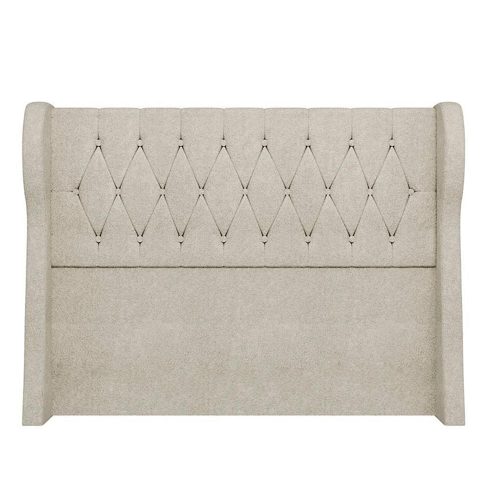 Cabeceira Casal Cama Box 140cm Malva I02 Bouclê Bege - Mpozenato - 6