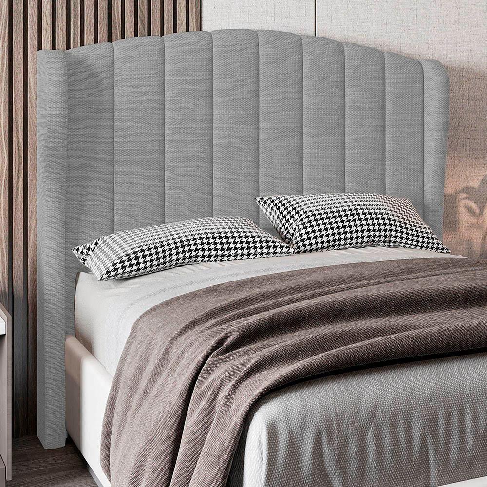 Cabeceira Casal Cama Box 140cm Glenda I02 Linho Cinza - Mpozenato - 2