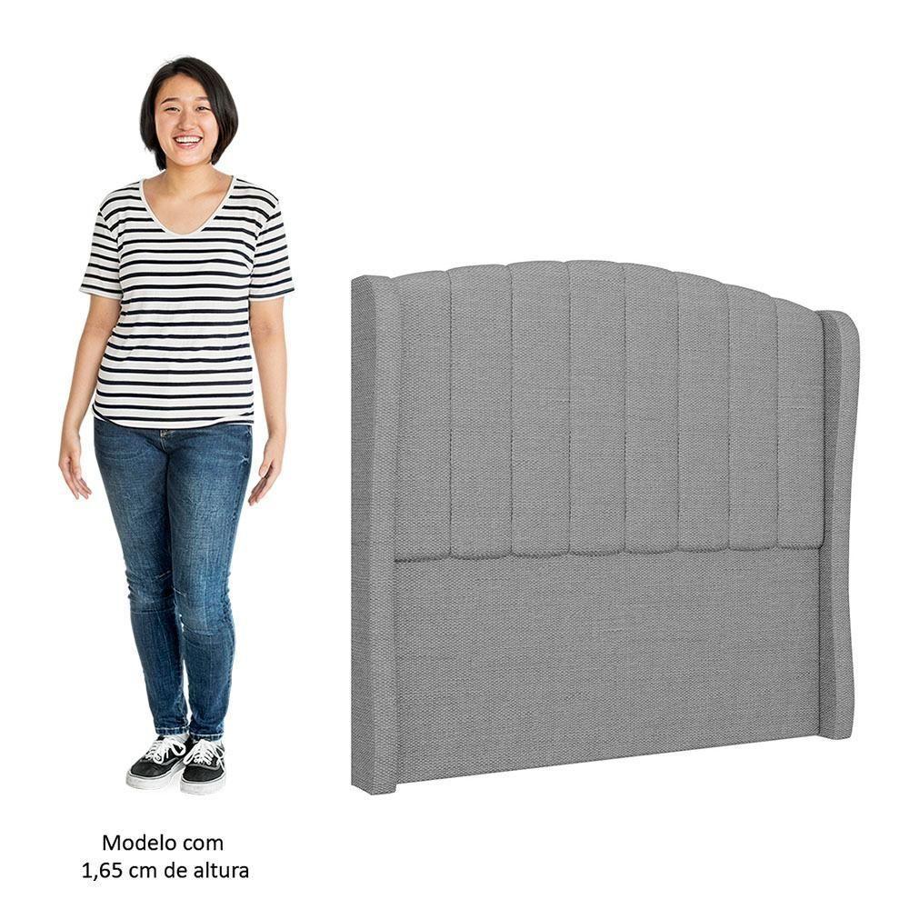 Cabeceira Casal Cama Box 140cm Glenda I02 Linho Cinza - Mpozenato - 5