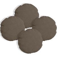 Kit 4 Almofadas Bolacha Redonda Cookie Boucle Marrom - 1