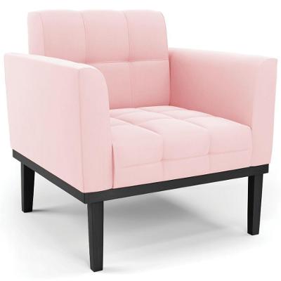 Poltrona Decorativa Ana Suede Preto Rosa Ibiza