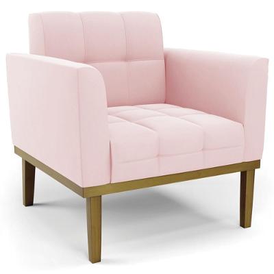 Poltrona Decorativa Ana Suede Rosa Ibiza