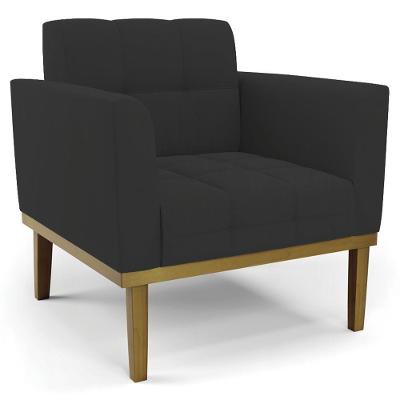 Poltrona Decorativa Ana Veludo Preto Ibiza