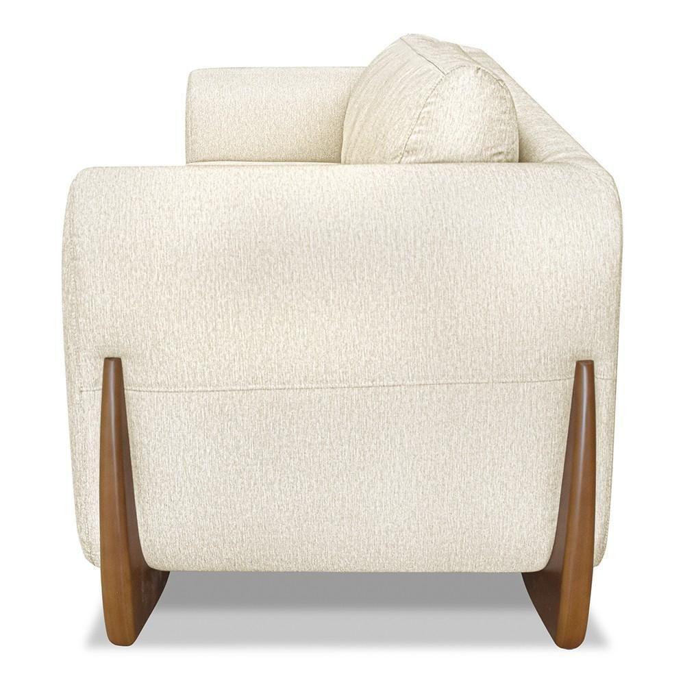 Poltrona Para Sala Base De Madeira Kit 2 Izzy S06 Linho Natural - Mpozenato - 8