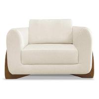 Poltrona Para Sala Base De Madeira Kit 2 Izzy S06 Linho Natural - Mpozenato - 6