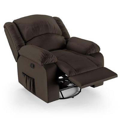 Poltrona Do Papai Reclinável Pietra Glider Giratória Massagem Fh9 Pu Marrom - Mpozenato