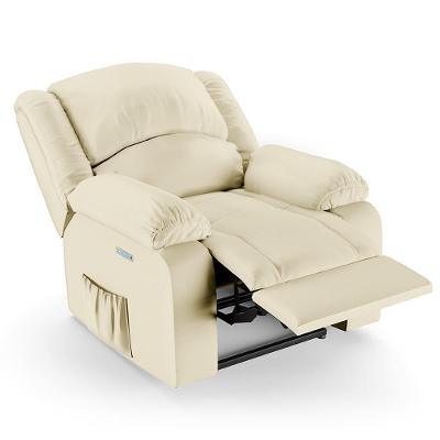 Poltrona Do Papai Reclinável Pietra Elétrica Led Massagem Fh9 Pu Bege - Mpozenato