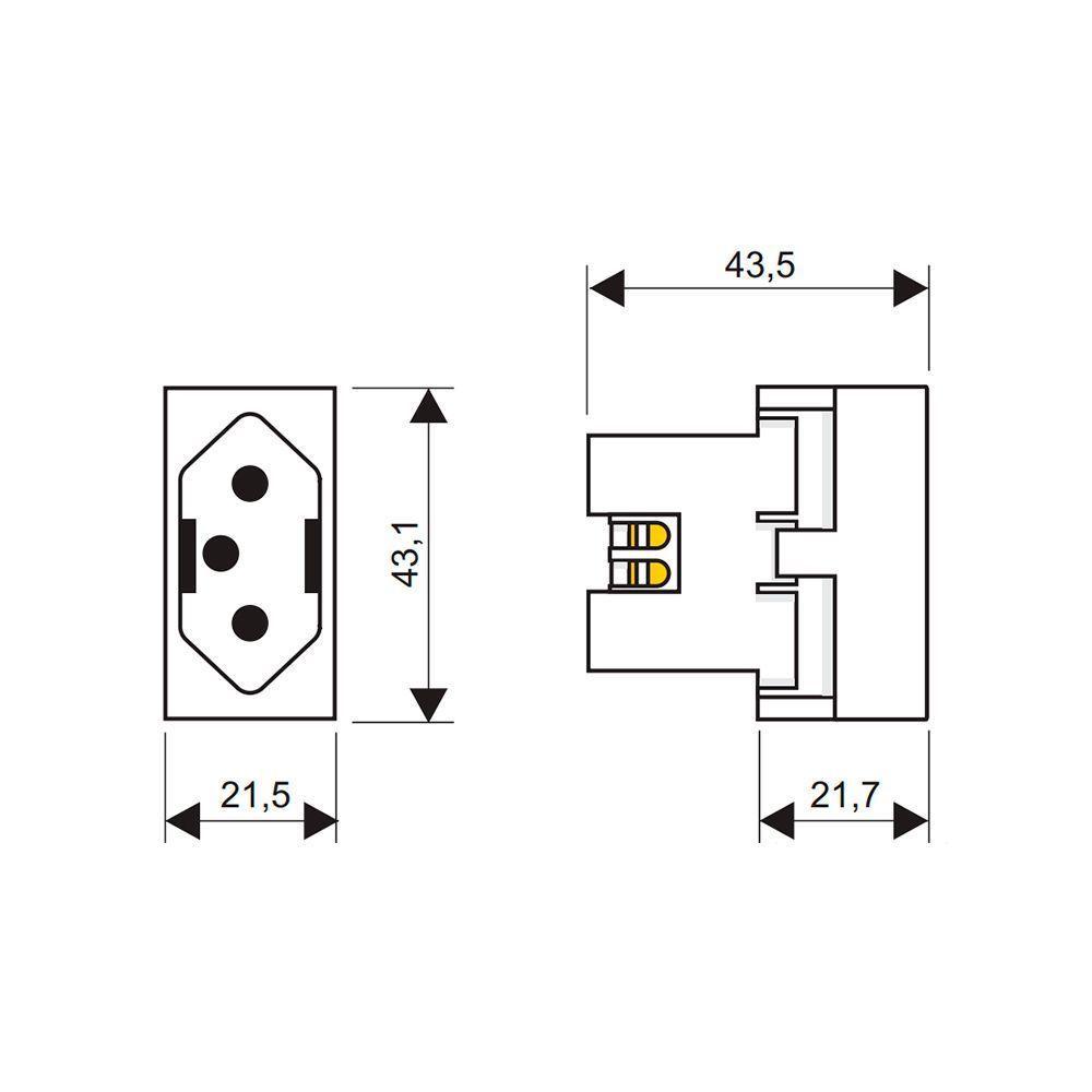 Módulo Tomada Fame Habitat 2p+t 10a Branco - 2