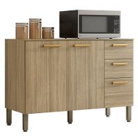 Balcão Gabinete Para Pia Com Tampo 120cm Urban K02 Freijó - Mpozenato - 1