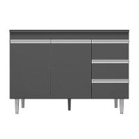 Balcão Gabinete Para Pia 120cm Com Tampo 2 Portas Andréia Cinza - Ajl Móveis - 1