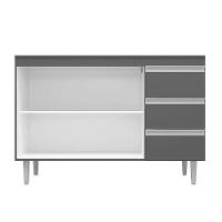 Balcão Gabinete Para Pia 100cm 2 Portas Andréia Cinza - Ajl Móveis - 6