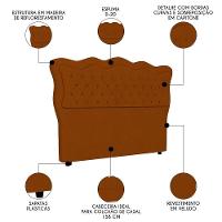 Cabeceira Casal Queen Cama Box 160cm Oregon I02 Veludo Terracota - Mpozenato